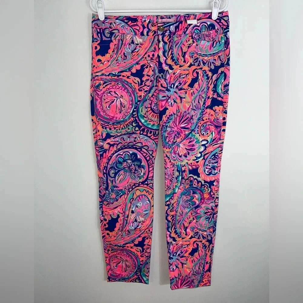 Lilly Pulitzer - Blue & Pink Textured Paisley Print - Picture 2 of 12